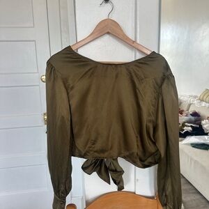 Whimsy + Row Satin Lauren Top in Silky Hunter